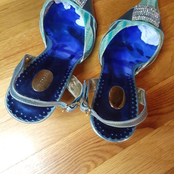 BRUNO GIORDANO MILANO Slingback  Pumps Size 9 multi blue  bruno Giordano - Picture 6 of 7